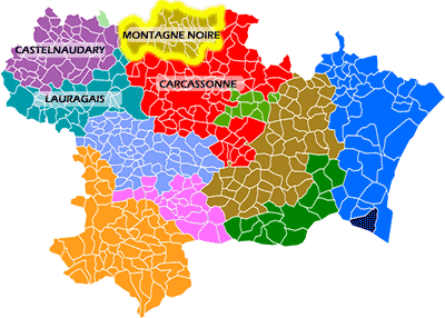 carte departementale Aude - Montagne Noire